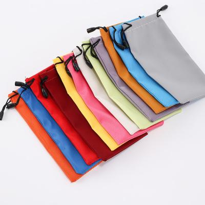 China Glasses Packing Color Random Sending Soft Waterproof Glasses Bag Drawstring Dustproof Sunglasses Case Pouch Eyewear Cloth Pouch for sale