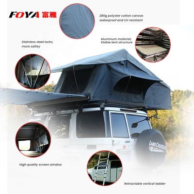 China China Manufacturer Double Layer Roof Shell Tent Vehicles UV-Resistant Motorhome Soft Roof Top Tent 5 Person for sale