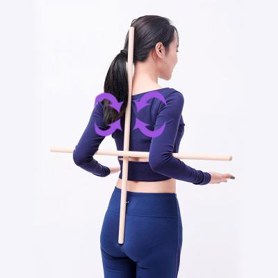 China New Wooden Back Shape Pilates Yoga Strength Training Opening Back Shaping Pole Yoga Stick for sale