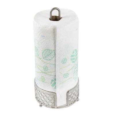 China Modern Bathroom Metal Customized Color Countertop Roll Paper Holder Storage Standing Toilet Paper Holder for sale