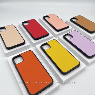 China Fancy Saffiano PU Leather Cell Phone Shockproof Mobile Case Covers Fundas de Piel Custom Logo In Stock For iPhone 12 PU Saffiano Leather for sale