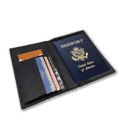 China Custom Leather Full Grain Faux Pebble PU Fashion Sta Sale Passport Holders Leather Logo Business Travel Tickets Wallets Hot Initials Monogram for sale