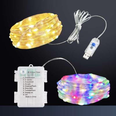 China New Trend LED 10m Transparent Leather Multi Christmas Nativity Night Light Battery Waterproof String Lights For Wire Light for sale