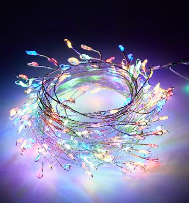 China Firecracker Lights Balcony Low Voltage Home String 200 LED Landscape Decoration Tree Usb Operation Fireworks Wire Light for sale