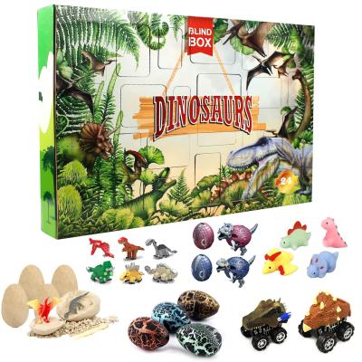 China Custom Fashion Kids Christmas Dinosaur Incubation Silicone Moving Person Toy 24Pcs Set Bubble Moving Person Secret Advent Calendars Surprise Gift for sale