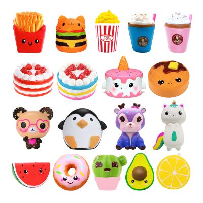 China Relife Toy Jumbo Kawaii Antistress Kids Funny Squeeze Toys Slow Rising Scented Cream Popcorn Chips Panda Squishy Cake Deer Milk for sale