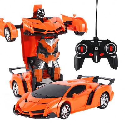 China 1:18 One-Button Rechargeable RC Hobby Toy Deformation Car Robot Model Car Remote Control Toy for sale