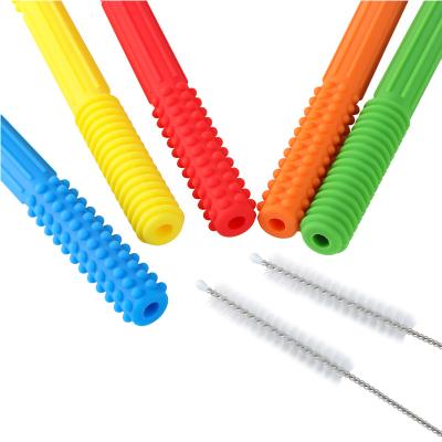 China Oral Teether Saber Baby Chewing Biting Pendant Motor Bite Toy Sensory Toy Silicone Cavity Soft Hose Tube for sale