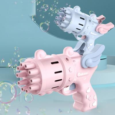 China Toy Gatling-Kids Electric Bubble Machine Outdoor Funny 10 Holes Soap Toy Gun Safe Water Bubble Blower Outdoor Toy for sale