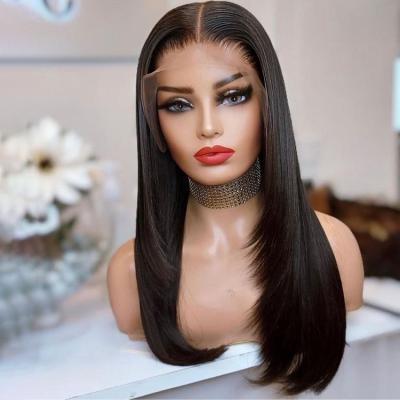 China Body Wave 13X4 13X6 Vietnamese Bone Straight Wig Lace Front Free Part Straight Wig Hair 30 Inches for sale