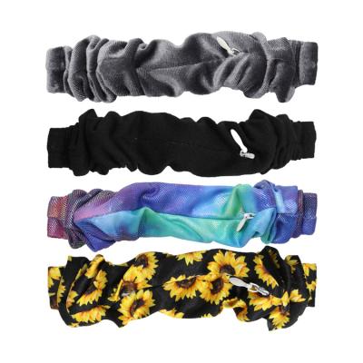 China Custom Printed Elastic Watch Band Fabric Scrunchie Elastic Watch Band 20mm for samsung galaxy active, scrunchie 22mm watch band for fitbit versa for sale