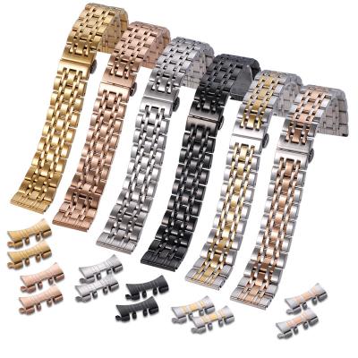 China SILVER Adjustable Metal Watch Stainless Steel Watch Strap Band Bracelet Clasp Buckle 12mm 14mm 16mm 18mm 19mm 20mm 21mm 22mm 24mm + Pins for sale