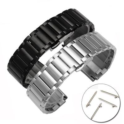 China Smart Watch Band 20mm Adjustable For Samsung Galaxy Black Steel Watch Band for sale