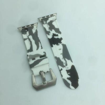 China Apple Watch Luxury White Band Sublimation Camouflage Brand 42 44mm Eco-Friendly Watch Band for sale