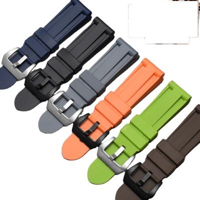 China Custom Logo 22mm 24mm Camouflage Luxury Custom Brand Silicon Watch Strap Silicone Rubber Watch Band for sale