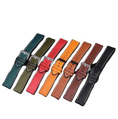 China Custom Made 20mm Soft 22 Lower 24mm Italian Leather Silicone Watch Strap Men Waterproof Rubber Wrist Band Bracelet Accessories For Omega for sale