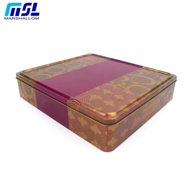 China High Quality Square Food Grade Cookie Tin Cans Candy Tin Box Gift Storage Tin Package for sale