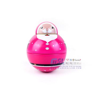 China Tumbler Shape Tin Box Santa Snowman Christmas Chubby Packaging Tin Prink Color for sale