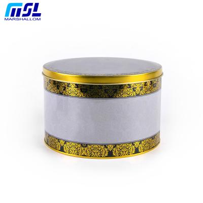 China Cheap Round Cookie Tin Package Food Grade China Factory Candy Tin Box Butter Cookie Metal Storage for sale