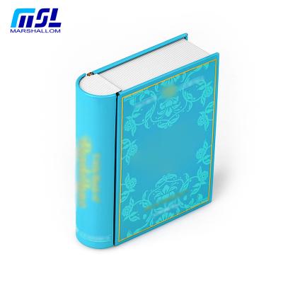 China Food Grade Metal Book Shape Gift For Students Christmas Recyclable Tin Box Packaging for sale