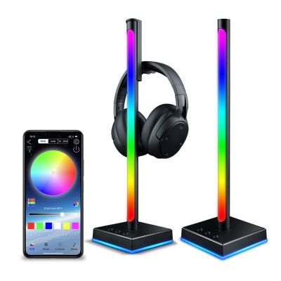 China Mobile Phone RGB Gaming Headset Stand Holder With Smart Type-C 3 Ports Earphone Bracket APP Control Lighting Tower Hanger for sale