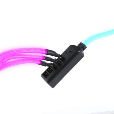 China PWM Fan Hub RGB PWM PC Cooler Fan Cable 1 Pin Socket Fan Hub Splitter Cable Female 5 to Male 4 for 3Pin&4Pin PWM Fan for sale