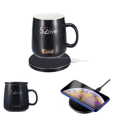 China Stored Coffee Mug Warmer Wireless Charger with Auto-closed for Office Use 2 IN 1 Mug Cup Warmer Warmer Set for Home Office for sale