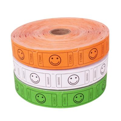 China Customized Double Roll Or State Computer Consecutively Numbered Colored Raffle Game Ticket for sale