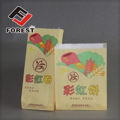 China Recyclable High Quality Greaseproof Brown Kraft Paper Bag For Food , Oil Proof Paper Bag for sale