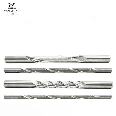 China CNC Process Single Carbide Flute Spiral End Mills With Two Blades For Roughing Hardwood for sale