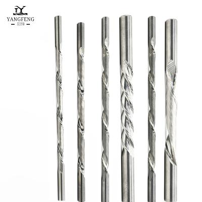 China CNC Process D4mm D5mm D6mm D8mm Single Carbide Flute Spiral End Mills With Two Blades For Roughing Hardwood for sale