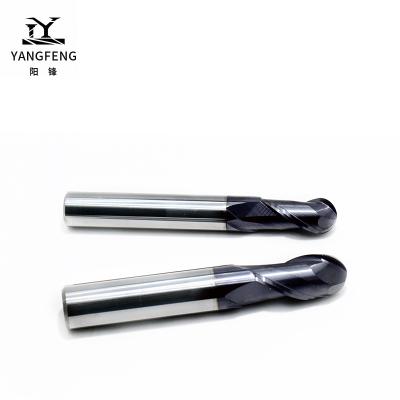 China CNC Process HRC55 2F 4F Carbide Ball Nose End Mills Coated For Hardening Steel And Hard Materials for sale