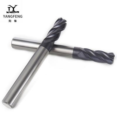 China CNC Router Bit D8mm High Precision Factory HRC55 Tungsten Carbide Flat Milling Cutters 4 Flute Carbide Flat End Mills For High Hardness Mold for sale