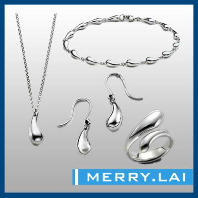 China Hot Sale Stainless Steel Water Drop Dubai Jewelry Set For Women for sale