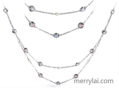 China Hot Selling Handmake Stainless Steel Chain Necklace Fabric Matching Necklace for sale