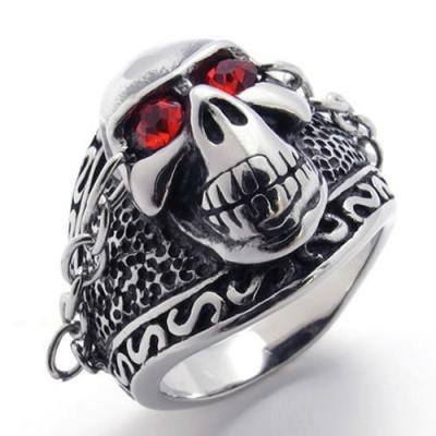 China Konov Stainless Steel Jewelry Mens Vintage Stainless Steel Gothic Skull Ring for sale