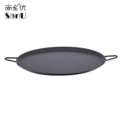 China Sustainable Healthy Flat Pancake Baking Nonstick Round Pan Carbon Steel Ovenware for sale