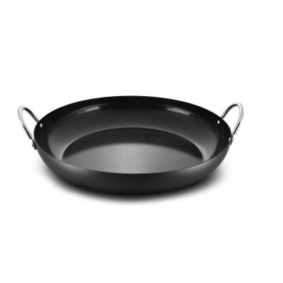 China Viable Kitchen Double Handle Cooking Carbon Steel Nonstick Food Frying Pan Seafood Paella Pan for sale