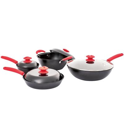 China Wholesale 8 PCS Viable Custom Casserole Set High Quality Kitchen Fry Pan Stick Cookware Set Non for sale