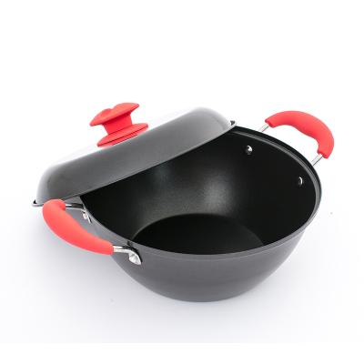 China Sustainable Non Stick Non Stick China Factory Soup Carbon Steel Non Stick Coating Cooking Pot With Handle for sale