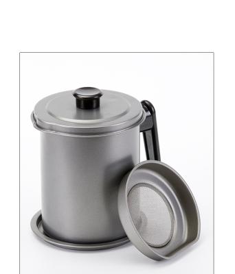 China Viable Pot 1.4L Gray and 1.7L Carbon Steel Kettle Frying Oil Filter Pot Oil Storage Oil for sale