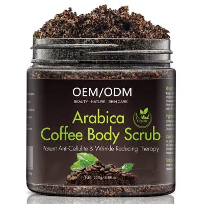 China Natural Organic Exfoliator OEM Wholesale Private Label Skin Whitening Facial Coffee Face Body Scrub for sale