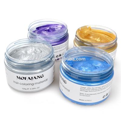 China Easy-wash private label china OEM fashion silver color jar styling hair color wax for men for sale