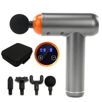 China OEM 99speeds Body Massage Gun Powerful Perusssion Muscle Vibration Booster LCD Touch Screen Gun Massager 2020 for sale