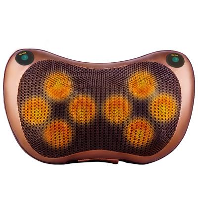 China 4d EMS Body Heated Cervical Massager Shiatsu Neck Back Neck Shoulder Pillow Kneading Device 4 Head Electric High Quality for sale