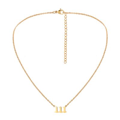 China Trendy Hot Sale Trendy 18K Gold Plated Stainless Steel Necklace 111-999 Angel Number Necklace Women Jewelry Fashion Jewelry For Gift for sale