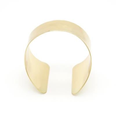 China FASHIONABLE Electroplate And Electrophoresis Gold Color Simple Polishing Open Bangle Fashion Jewelry for sale