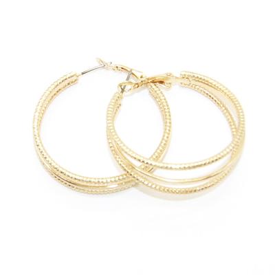 China Fashion TRENDY jewelry electrophoresis C circle helicoid surface hoop earrings electrophoresis there for sale