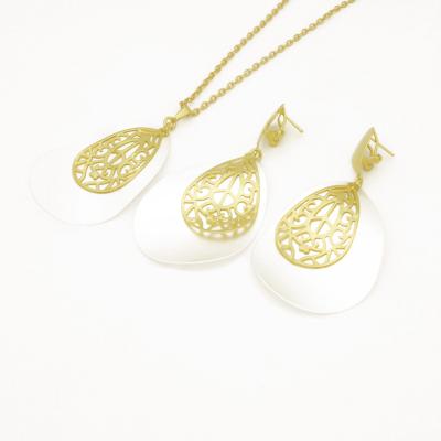 China TRENDY Gold Silver Wavy Tangled Hollow Pyriform Shape Trendy Jewelry Set for sale