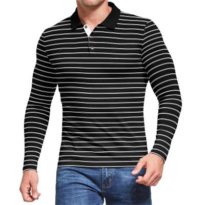 China Anti-wrinkle Mens Sports Polo T Shirts With Collar T-shirt Sporty Striped Polo Men Shirts for sale